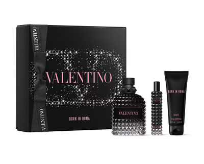 Valentino Uomo Born in Roma EDT Gift Set for Men (3.4 oz + 0.5 oz EDT + 2.5 oz Shower Gel)