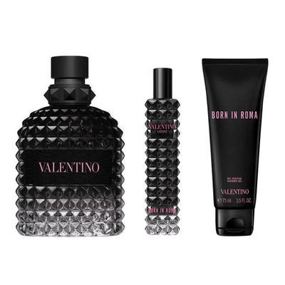 Valentino Uomo Born in Roma EDT Gift Set for Men (3.4 oz + 0.5 oz EDT + 2.5 oz Shower Gel)
